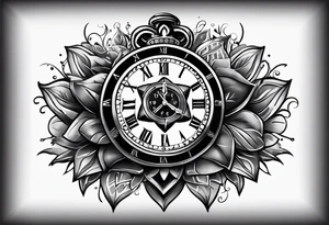 star of life with a clock incorporated with the slogan Make every second count tattoo idea