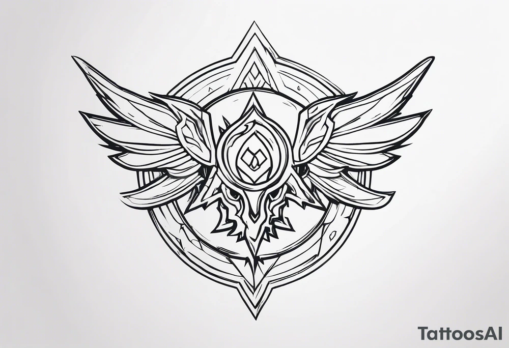 Vinyl with dota 2 Logo inside tattoo idea