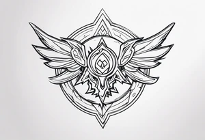 Vinyl with dota 2 Logo inside tattoo idea