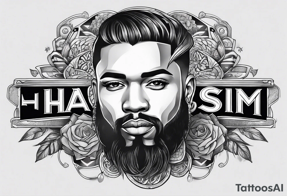 memorial Arm tattoo that say HASIM tattoo idea