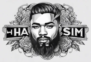memorial Arm tattoo that say HASIM tattoo idea