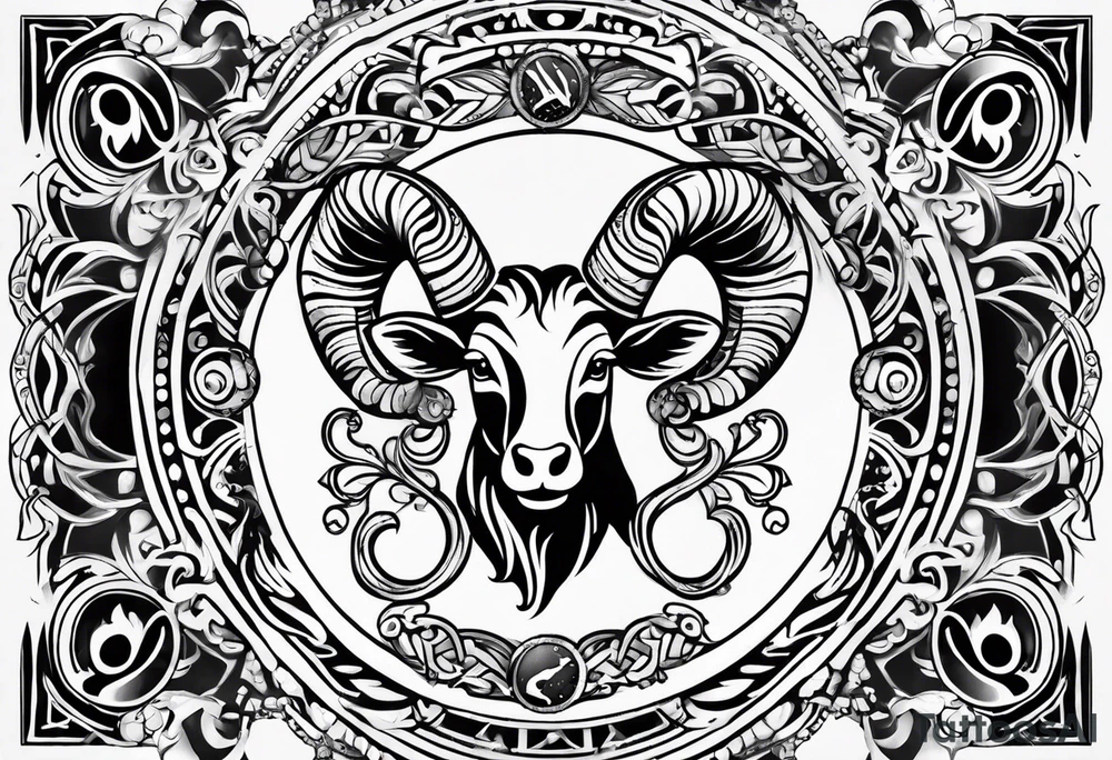 aries zodiac symbols tattoo idea