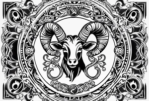 aries zodiac symbols tattoo idea