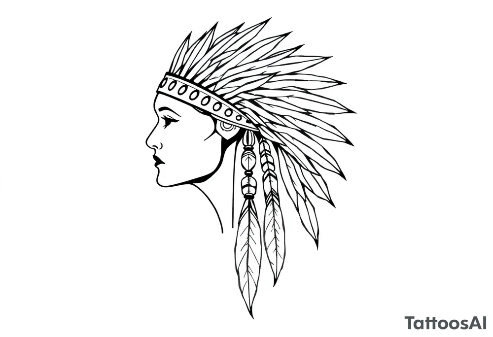 Female Native American tattoo idea