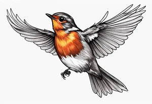Cute robin flying tattoo idea