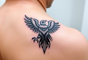 majestic eagle with paper in ita claws tattoo idea