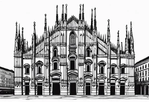 the cathedral of milan as tim burton would draw it tattoo idea