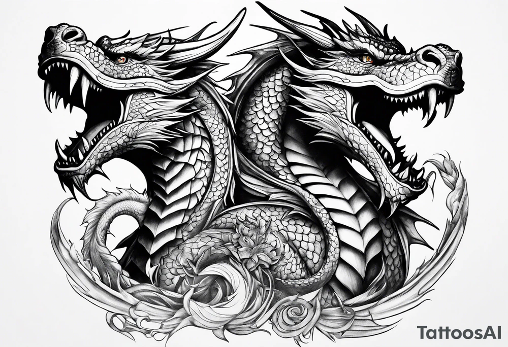 roaring dragons tattoo idea