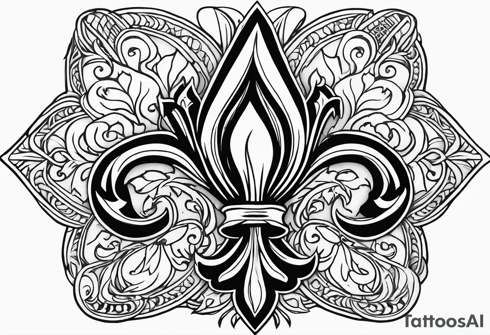 Fleur de lys celtique en flamme tattoo idea