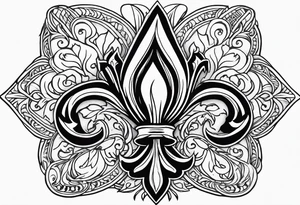 Fleur de lys celtique en flamme tattoo idea