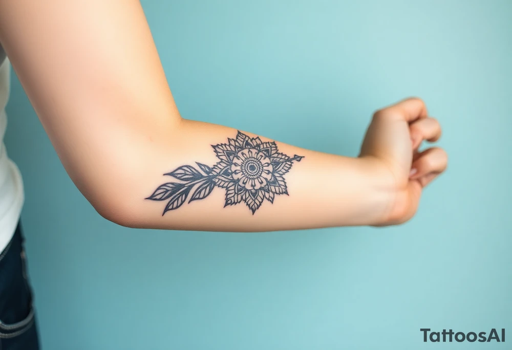 spiritual feather indian mandala shaman tattoo idea