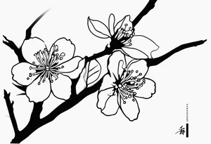 unique small feminine minimalist tattoo of sakura stick tattoo idea