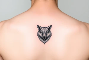 Wolf and sheep as one hybrid 
animal tattoo idea