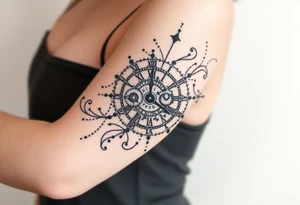 vintage roman numerals within ornate clockwork mechanism tattoo idea