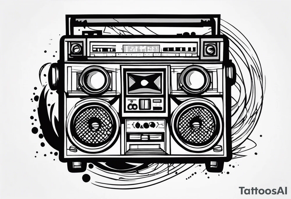 Boombox flash tatoo tattoo idea