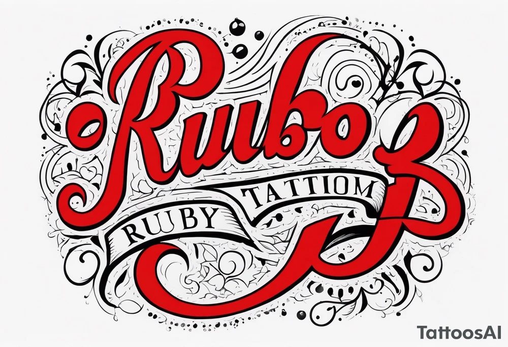 Generate a pretty tattoo with the name of: Ruby tattoo idea Generate a pretty tattoo with the name of: Ruby tattoo idea