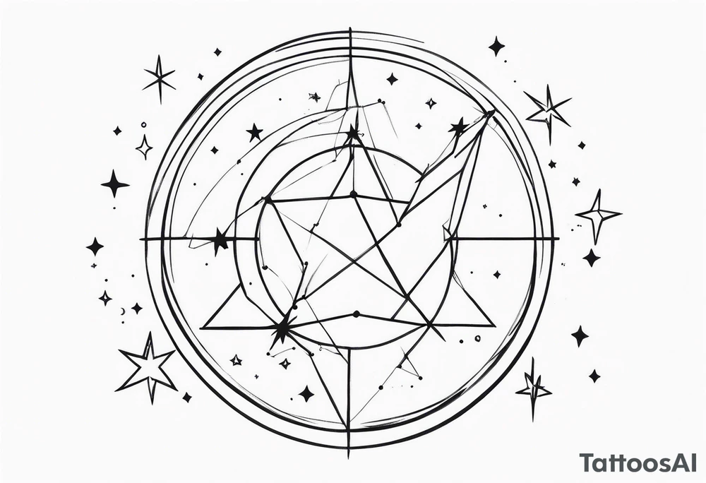 draco constellation with the stars tattoo idea