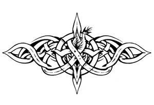 Arm band tattoo of Celtic knot infused with nature tattoo idea