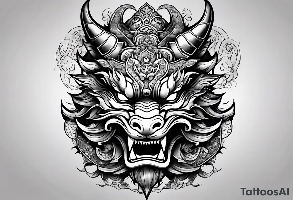 firedragon mask tattoo idea