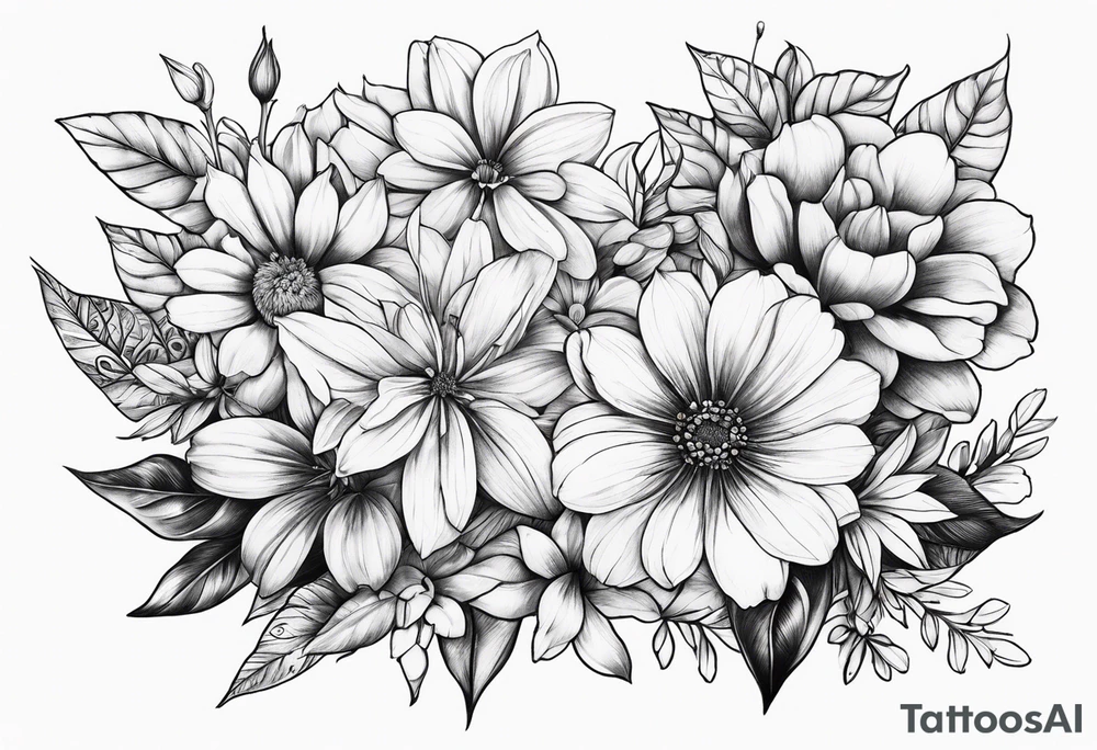 The month of June flowers tattoo idea