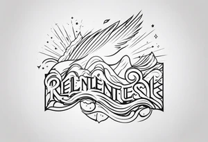 Would like a simple tattoo to include only the word relentless. tattoo idea