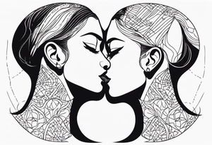 Two person kissing tattoo idea