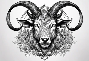 Devil with goat horns tattoo idea