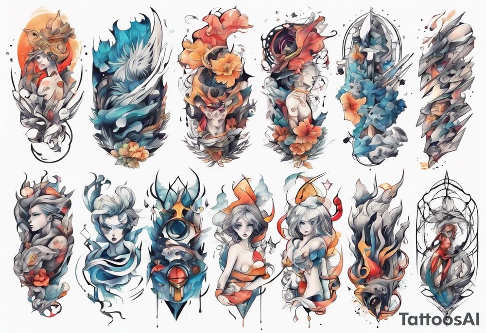 Abstract anime tattoo tattoo idea