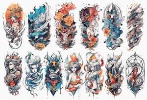 Abstract anime tattoo tattoo idea