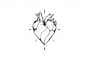 Heart and moon combination tattoo idea