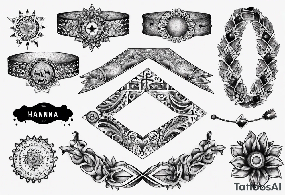 The word ‘Hanna’ as a bracelet tattoo idea