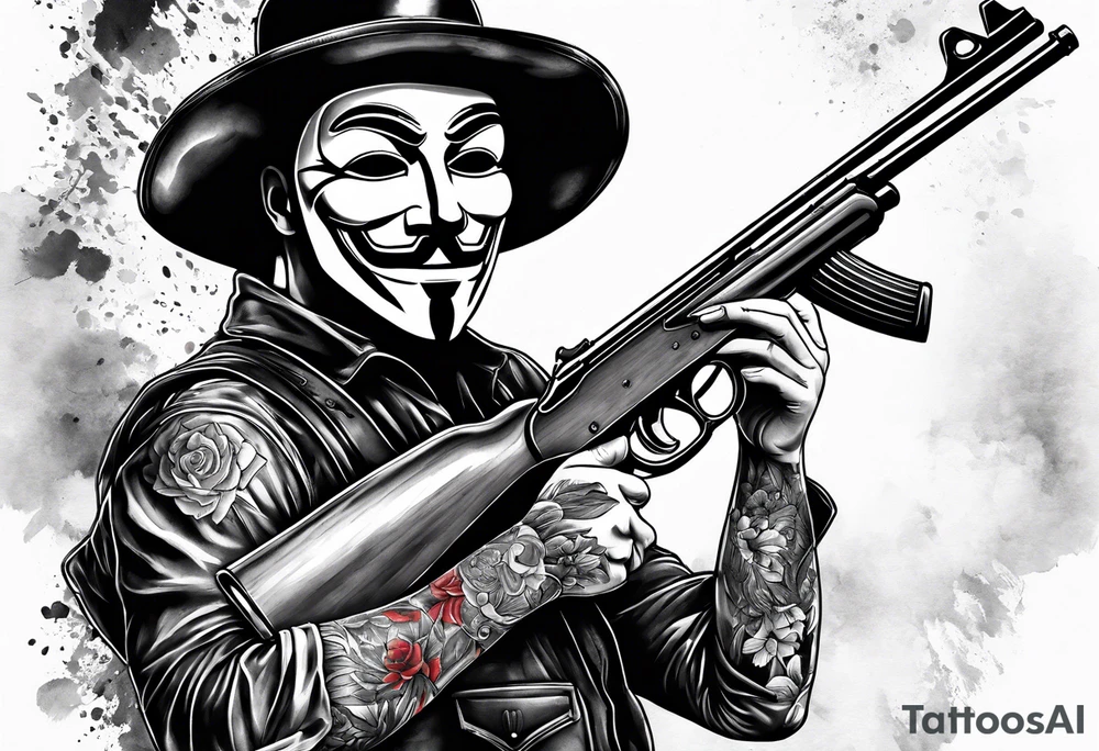 Anonymous with shotgun tattoo idea