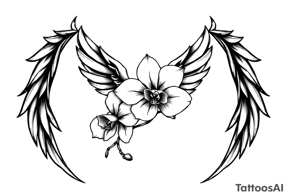 infinity loop with wings inside and an orchid tattoo idea