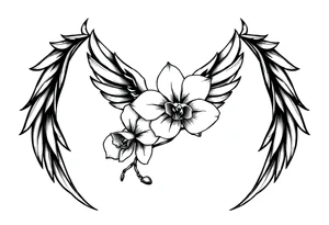 infinity loop with wings inside and an orchid tattoo idea