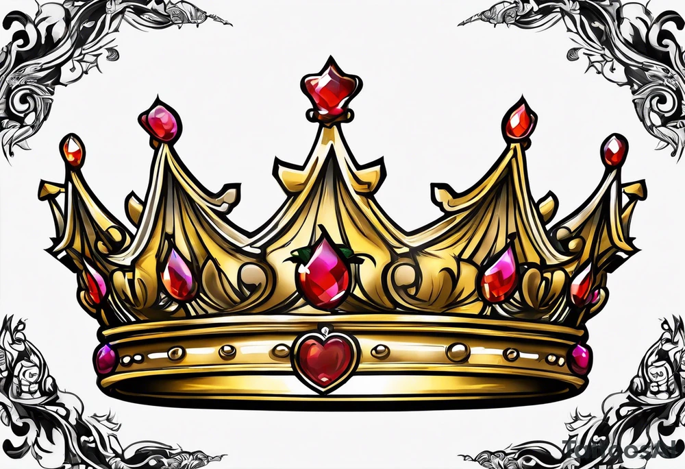 queen's golden crown tattoo idea