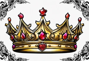 queen's golden crown tattoo idea