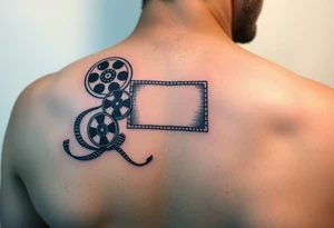 film reels cinematic  theatre screen tattoo idea
