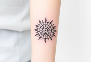 Fibonacci spiral shell sun tattoo idea