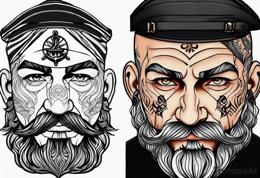 Old school sailor with face tattoos tattoo idea
