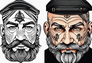 Old school sailor with face tattoos tattoo idea