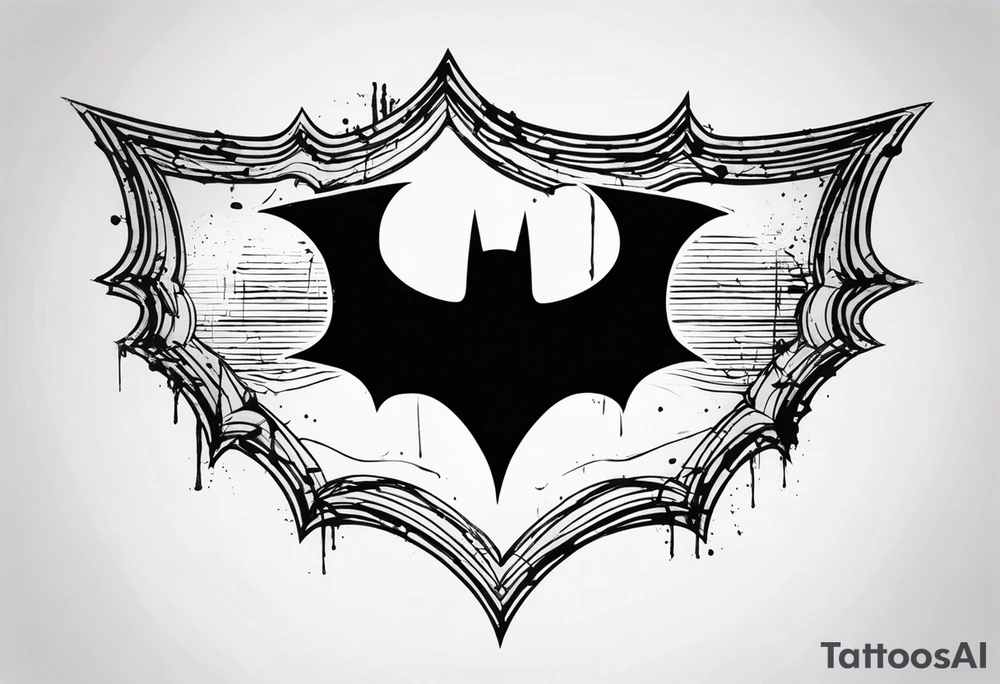 batman symbol, grunge, no circular tattoo idea