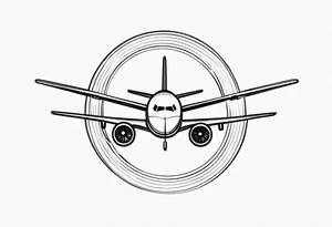 Infinity symbol with letter R & P and simple airplane flying tattoo idea