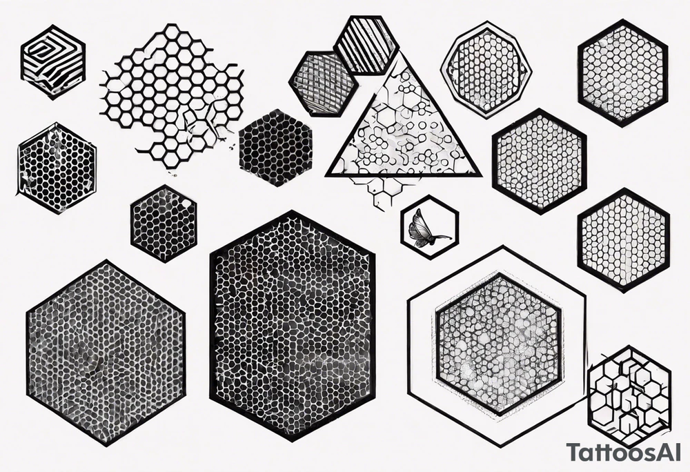 Geometric honey comb tattoo idea