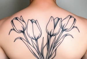 Long steamed tulips tattoo idea