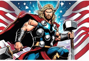 The Mighty Thor that looks like the Chris Hemsworth version tattoo idea