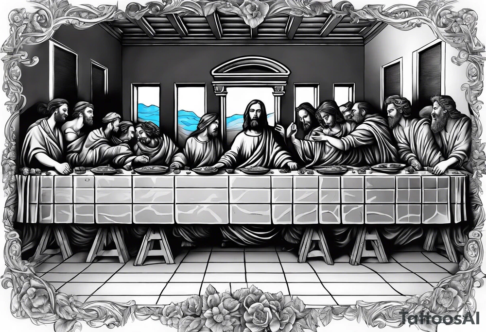 Last supper scene but everyone is a dead tattoo idea