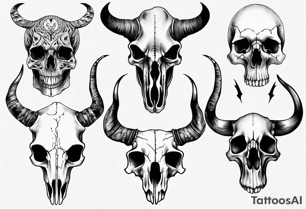 realistic animal skull tattoo idea