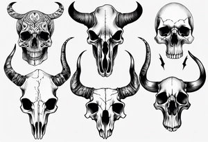 realistic animal skull tattoo idea