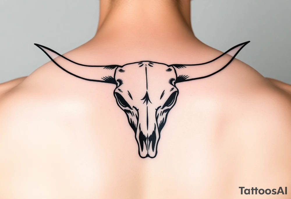 Longhorn skull with Texas flag tattoo idea