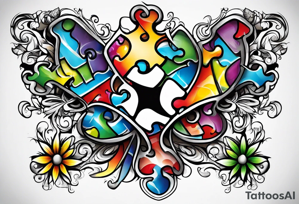 Autism puzzle piece tattoo idea